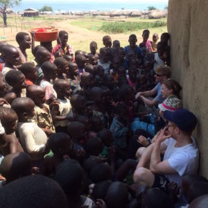 Volunteers meet inquisitive children in Runga - Volunteer with MAMA in Uganda